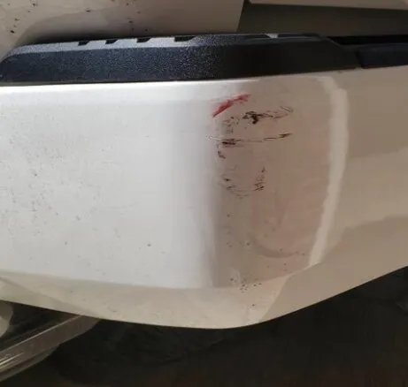 Deep Scratch before, Orange County mobile bumper repair